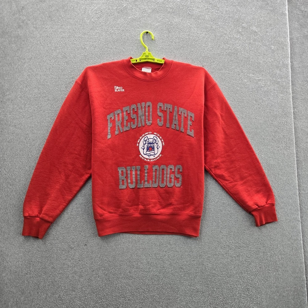 VINTAGE Fresno State Bulldogs Men Sweatshirt L Red Pro Layer 90s USA READ